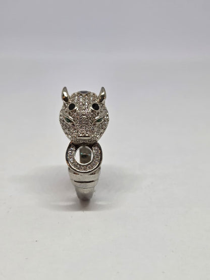 Zircon Studded Leopard Ring