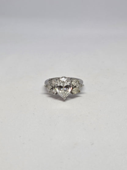 Pear Zircon Solitaire Ring