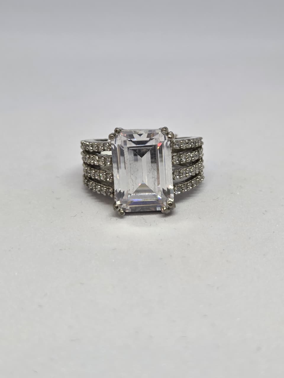 Rectangle Solitaire Zircon Ring