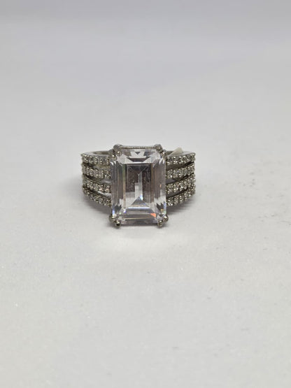 Rectangle Solitaire Zircon Ring