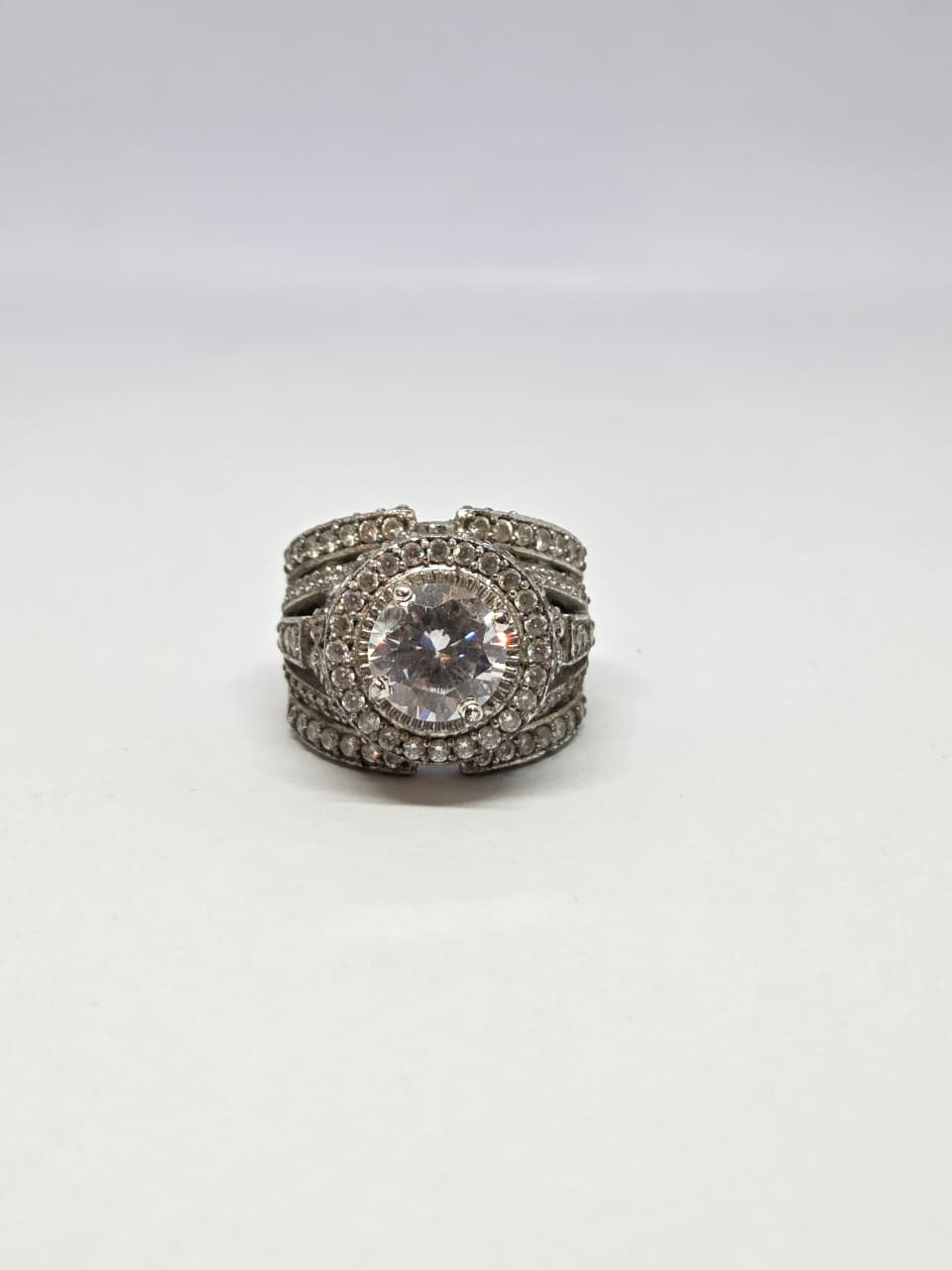 Zircon Center Cocktail Band Ring