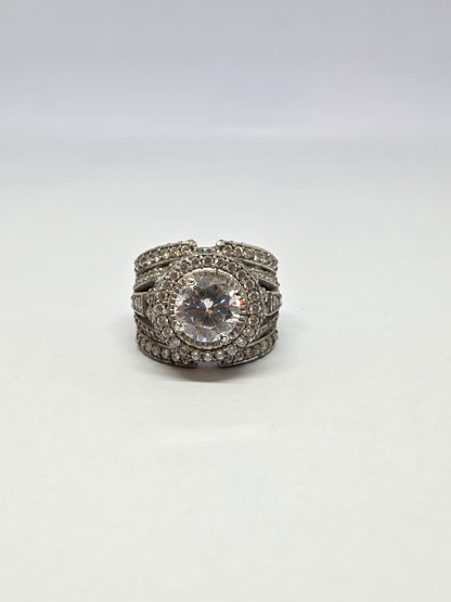 Zircon Center Cocktail Band Ring