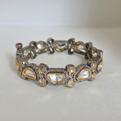 Two Tone Antique Kundan Bangle