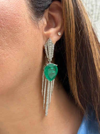 Zircon and Green Doublet Earrings