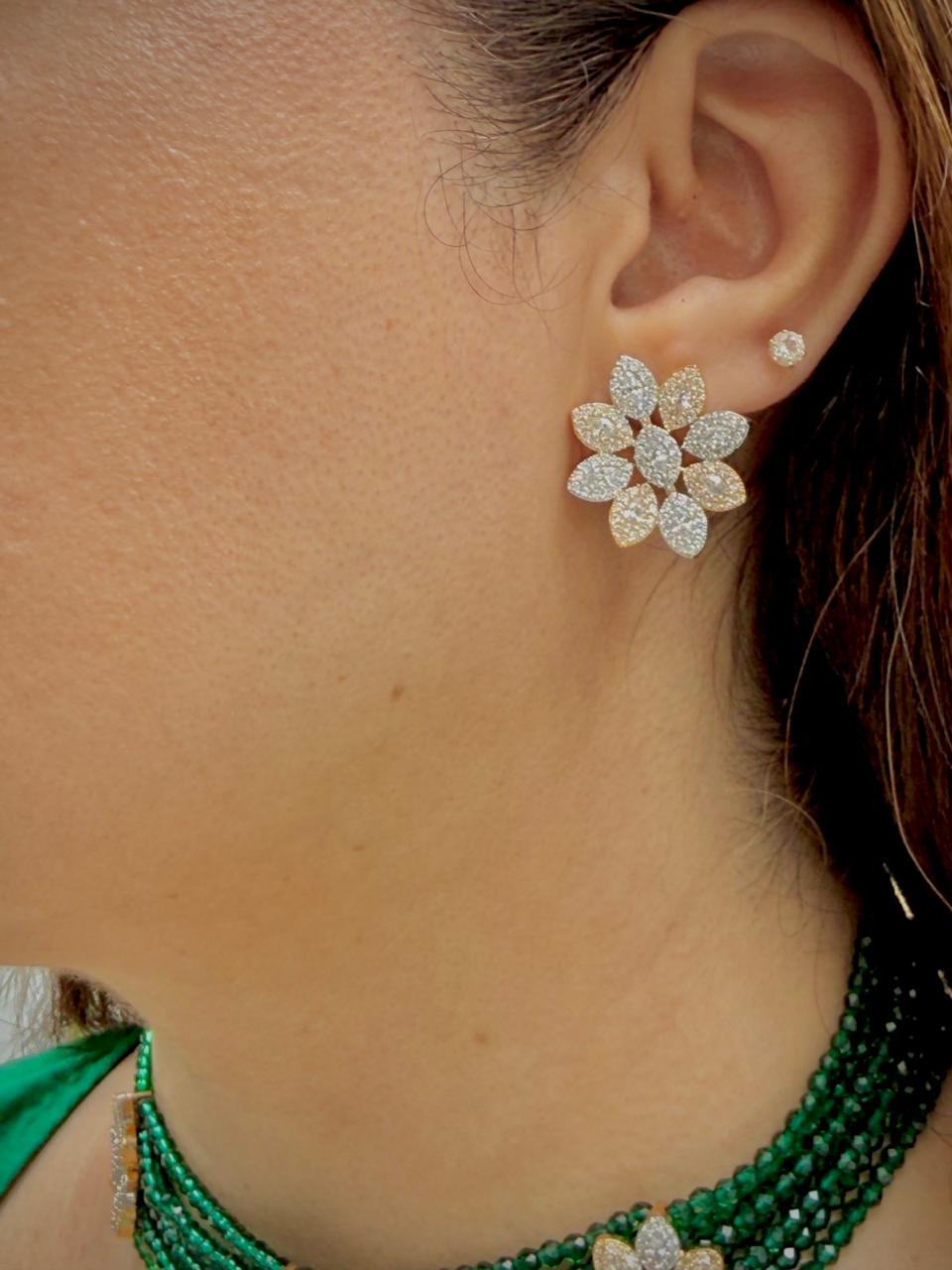 Zircon Beaded Choker Necklace Set