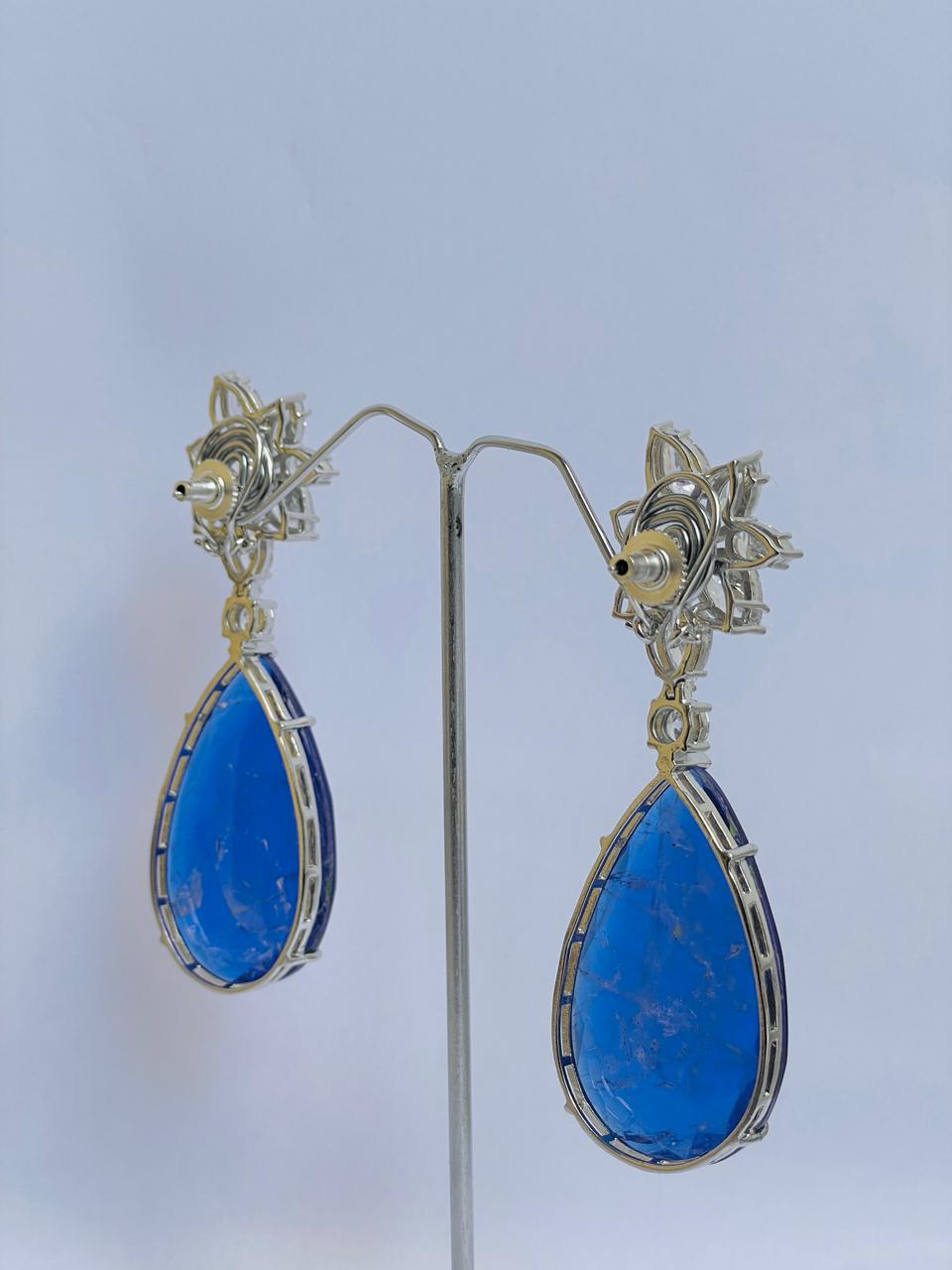Deep Blue Zircon Danglers