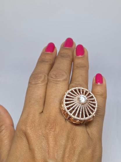 Rose Gold Zircon Ring