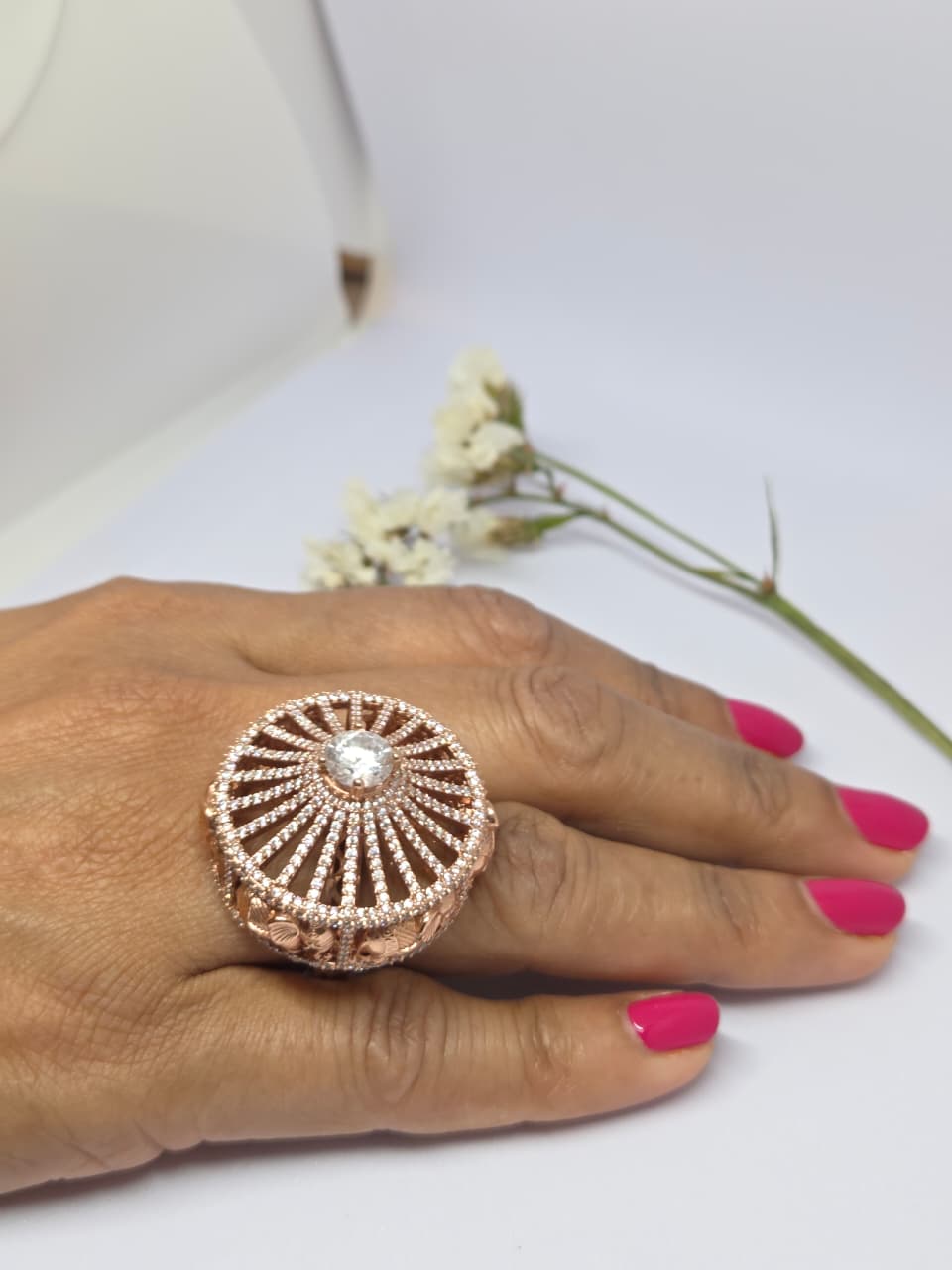 Rose Gold Zircon Ring