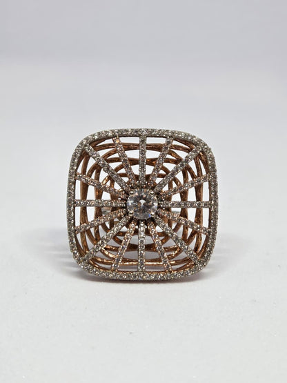 Rose Gold And Zircon Ring