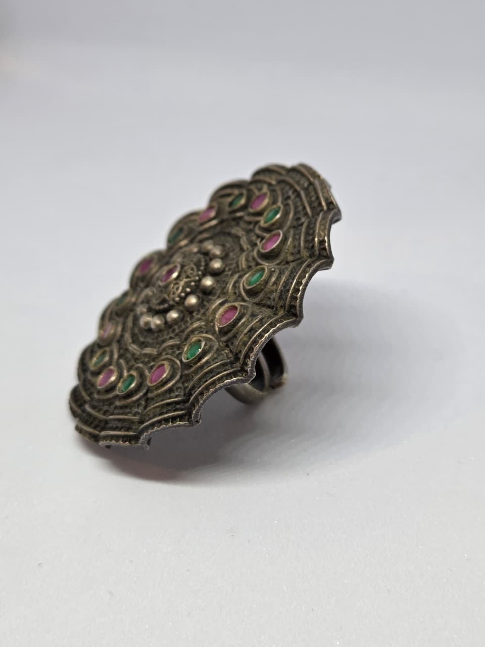 Oxidised Studded Zircon Ring