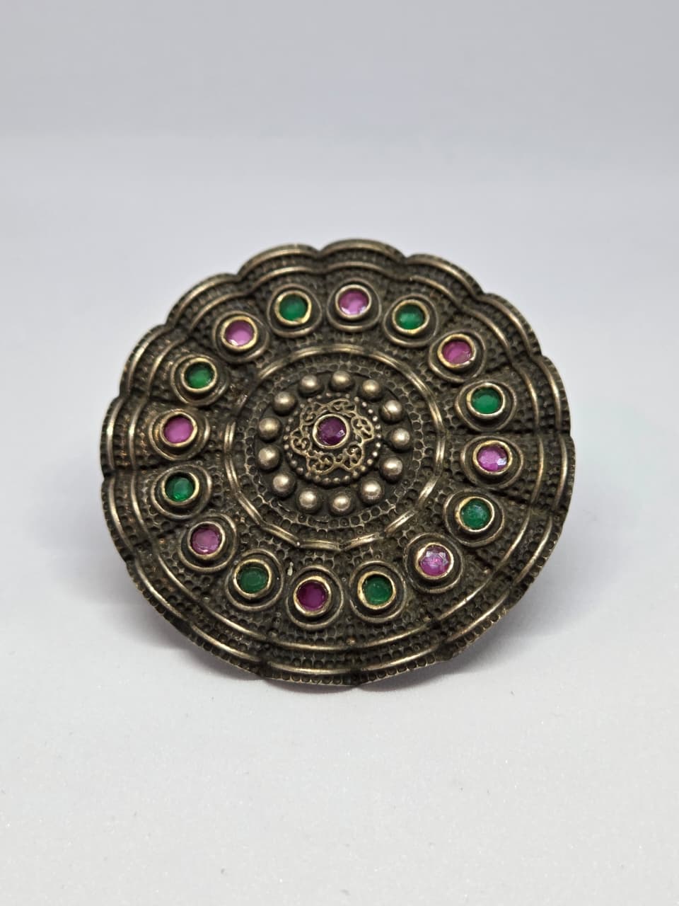 Oxidised Studded Zircon Ring