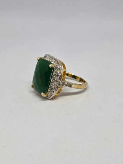 Faceted Faux Green Zircon Ring