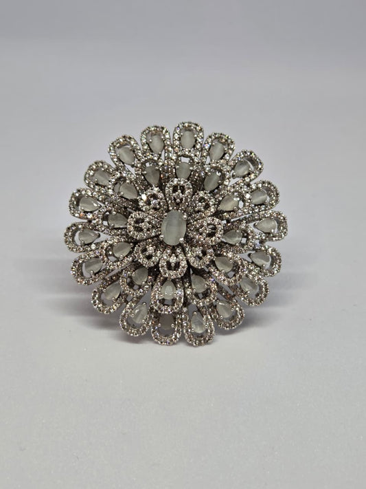 Intricate Zircon Statement Ring