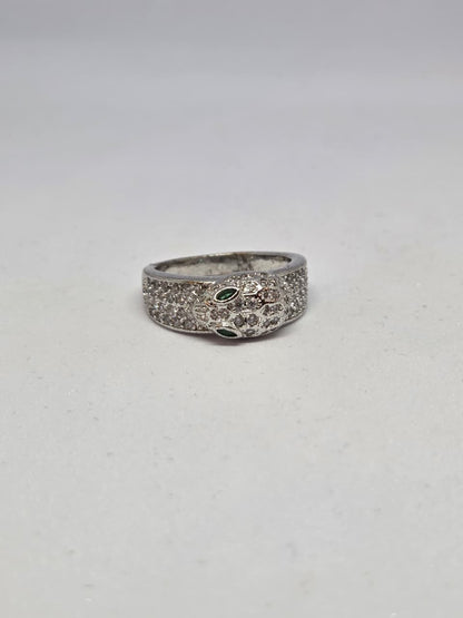 Studded White Finish Ring