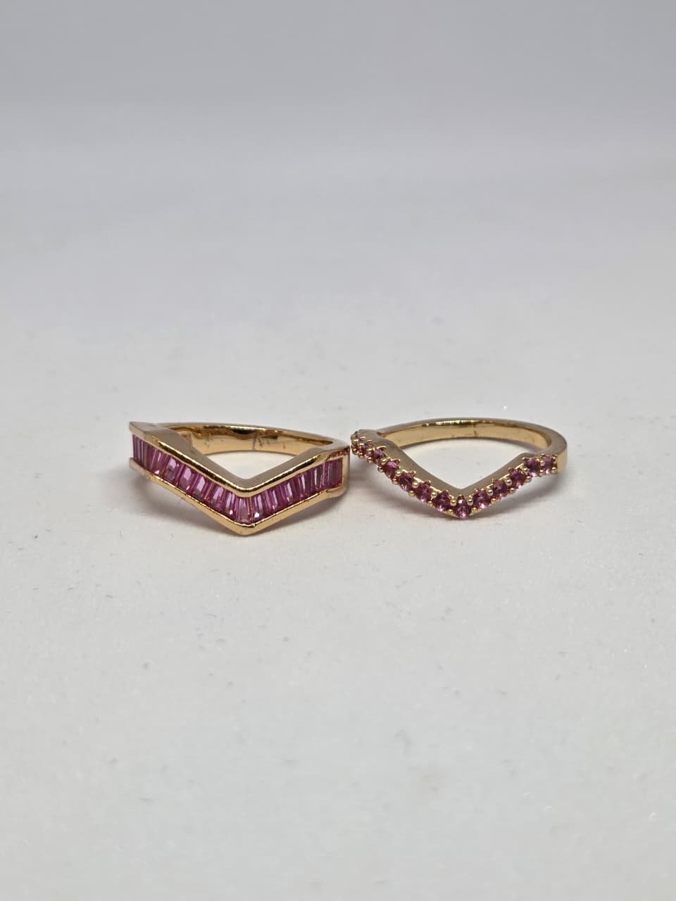 Chevron Cut Gold Finish Ring