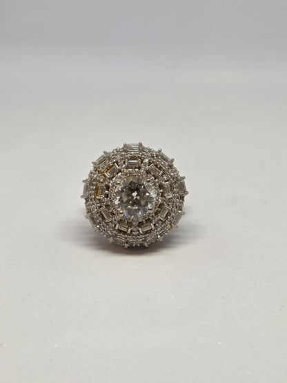 Dome Zircon Studded Ring