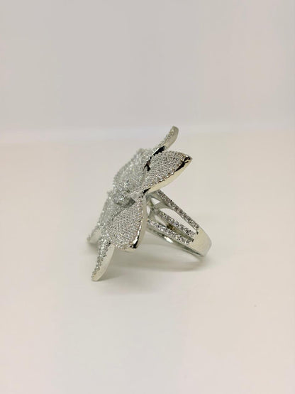 Floral Zircon Cocktail Ring