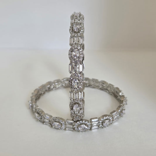 Zircon White Finish Bangles
