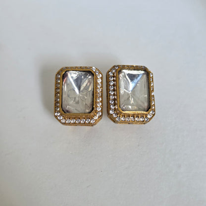 Classic Polki Studs with Zircon Accents