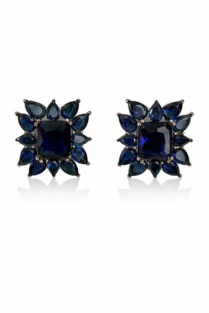 Black Finish Gothic Stone Studs