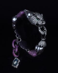 Zircon Studded Panther Bracelet