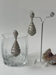 Premium Zircon diamond earrings with silver jaali work (at the back)Studio6Jewels