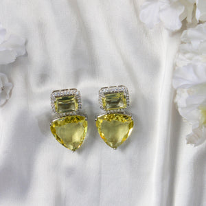Yellow Crystal Earrings with ZirconStudio6Jewels