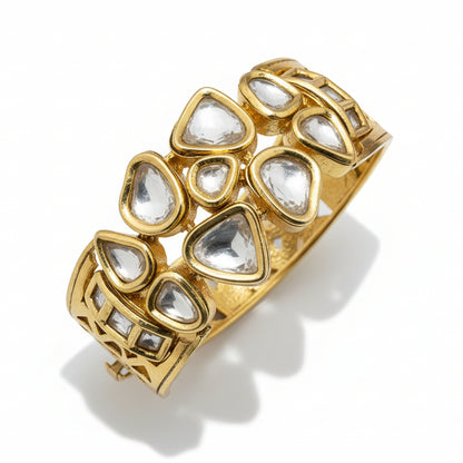 Gold Plated Openable Kundan BraceletStudio6Jewels