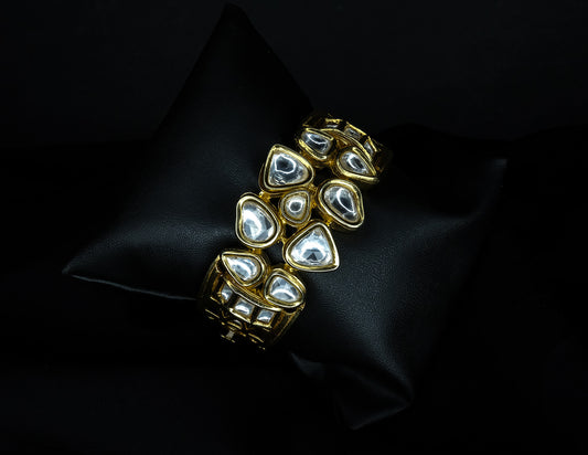 Gold Plated Openable Kundan BraceletStudio6Jewels