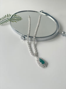 Long Zircon Necklace with Green Center StoneStudio6Jewels