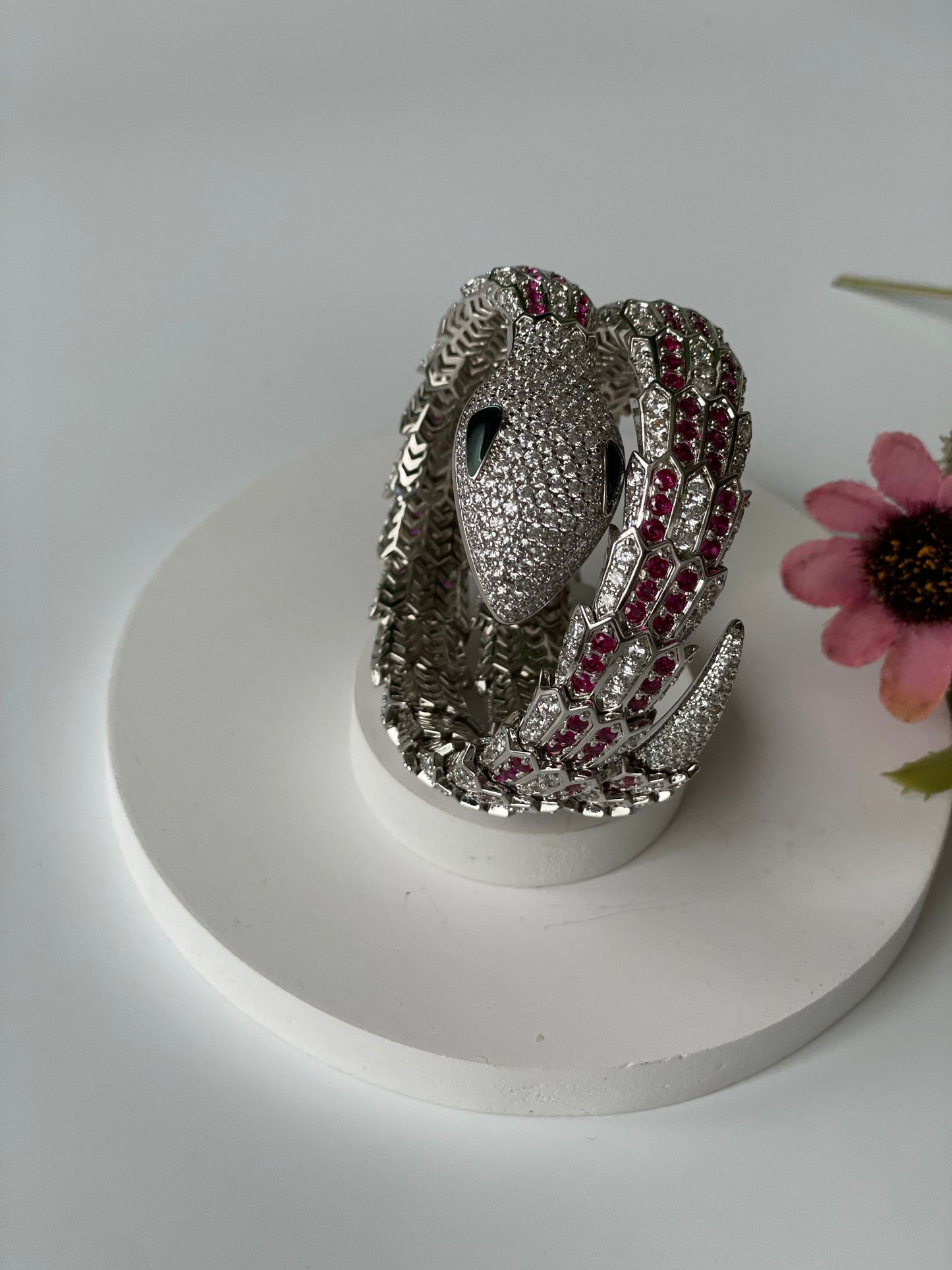 Zircon Studded Snake Wrap Bracelet