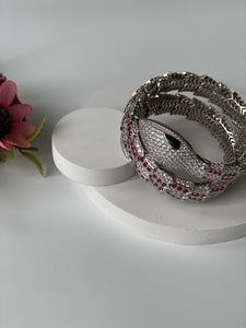Zircon Studded Snake Wrap Bracelet