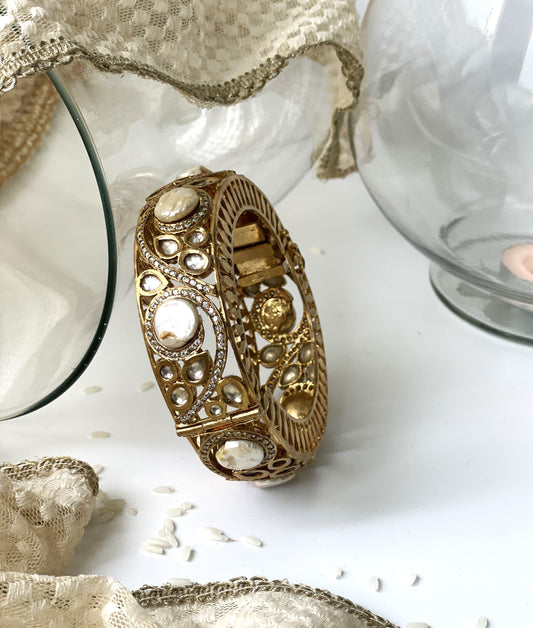 Openable Kundan Bangle With PearlsStudio6Jewels