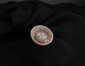 Rose Gold Ring With Blue Premium Colored StoneStudio6Jewels