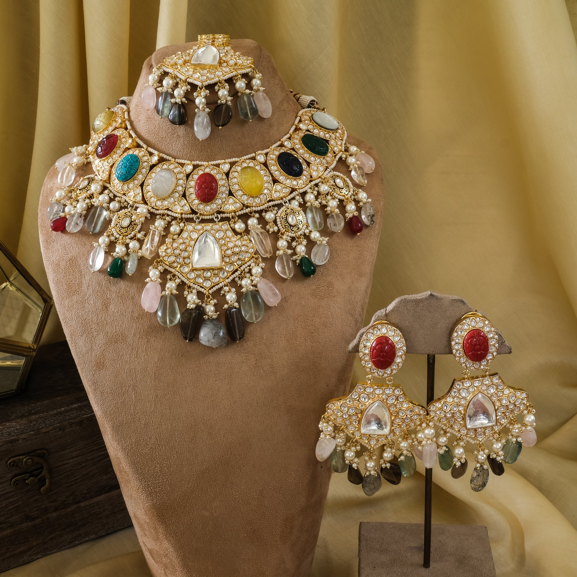 Kundan and Navratna Complete Bridal SetStudio6Jewels