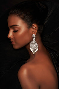 Five-Layer Long Zirconia Diamond Earrings