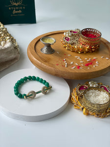Gold Plated Beaded Rakhi Bracelet